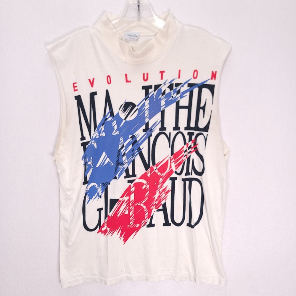 Vintage Marithe Francois Girbaud Evolution Muscle Tee Mock Neck Distressed M